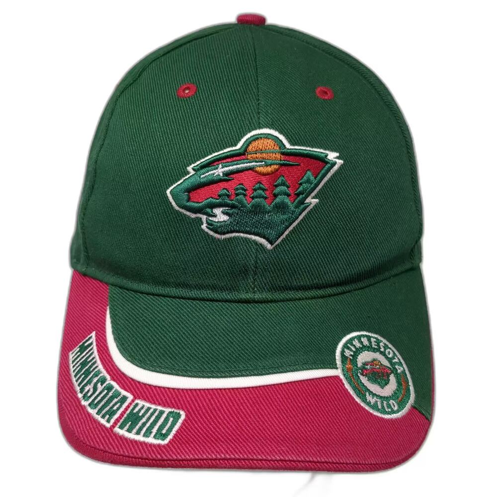 Minnesota Wild NHL T.E.I. Green Red One Size OS Adjustable Strapback Cap Hat